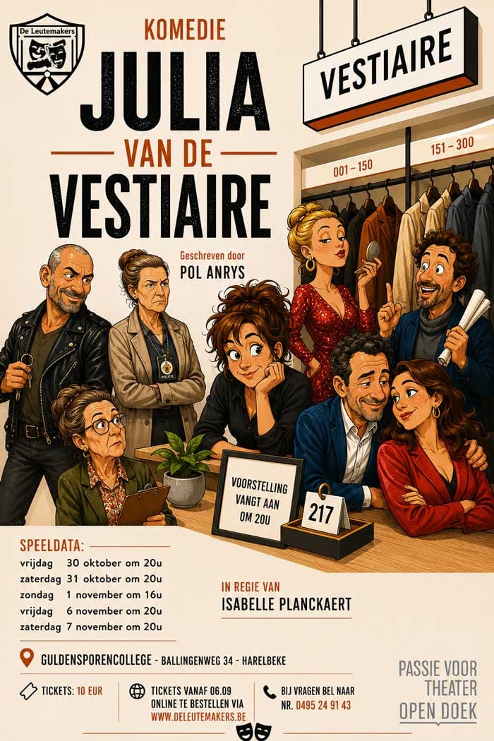 Affiche Julia van de vestiaire